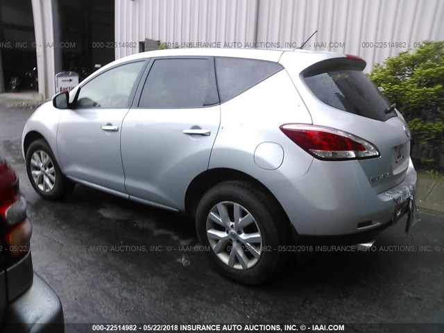 JN8AZ1MW7EW518162 - 2014 NISSAN Murano S/SL/SV/LE SILVER photo 3