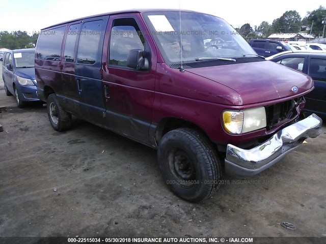 1FMHE31G1PHA34523 - 1993 FORD ECONOLINE E350 MAROON photo 1