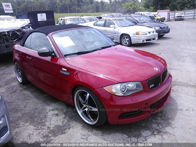 WBAUN9C50AVK41623 - 2010 BMW 135 I RED photo 1