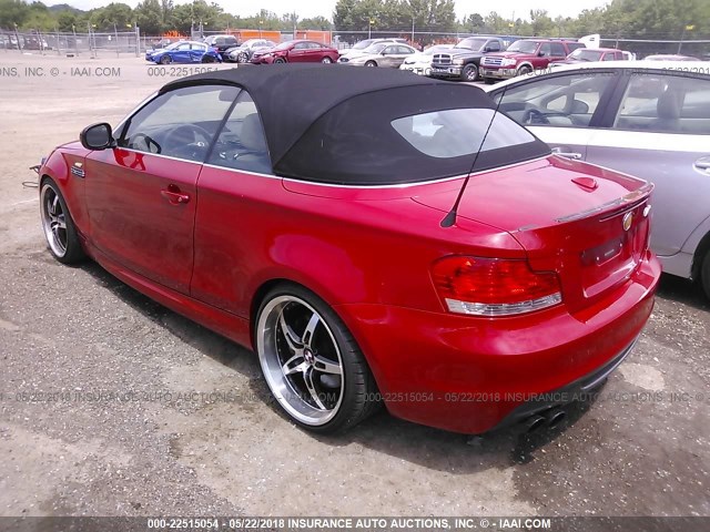 WBAUN9C50AVK41623 - 2010 BMW 135 I RED photo 3