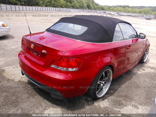 WBAUN9C50AVK41623 - 2010 BMW 135 I RED photo 4