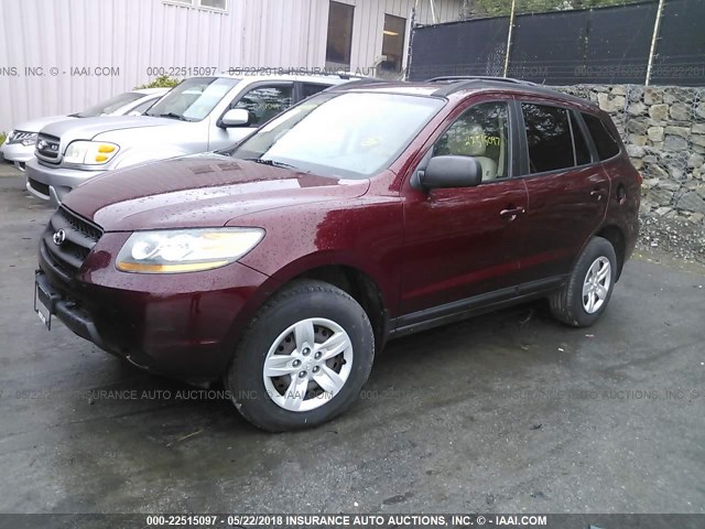 5NMSG73D29H254561 - 2009 HYUNDAI SANTA FE GLS RED photo 2