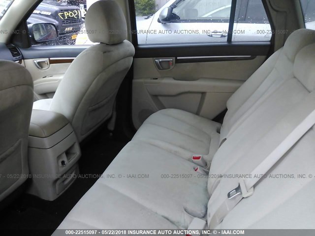 5NMSG73D29H254561 - 2009 HYUNDAI SANTA FE GLS RED photo 8