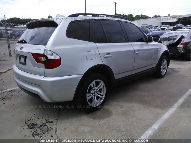 WBXPA934X6WD30724 - 2006 BMW X3 3.0I SILVER photo 4