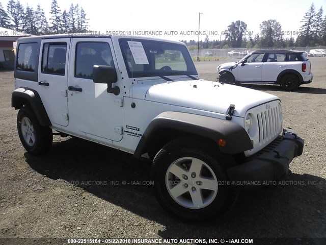 1C4HJWDG3HL714225 - 2017 JEEP WRANGLER UNLIMITE SPORT WHITE photo 1