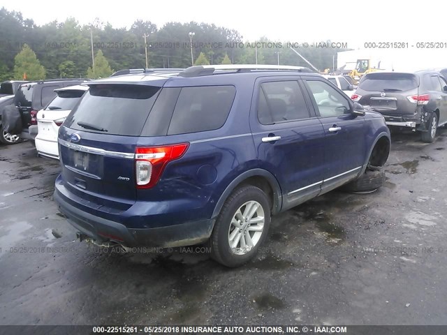 1FMHK8D86BGA47373 - 2011 FORD EXPLORER XLT BLUE photo 4