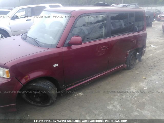 JTLKT334664122075 - 2006 TOYOTA SCION XB ბურგუნდია ფოტო 6