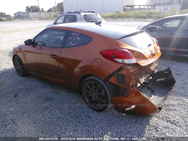 KMHTC6AD5CU030032 - 2012 HYUNDAI VELOSTER ORANGE photo 3