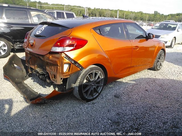 KMHTC6AD5CU030032 - 2012 HYUNDAI VELOSTER ORANGE photo 4