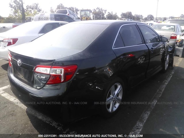 4T1BF1FK7DU221319 - 2013 TOYOTA CAMRY L/SE/LE/XLE BLACK photo 4