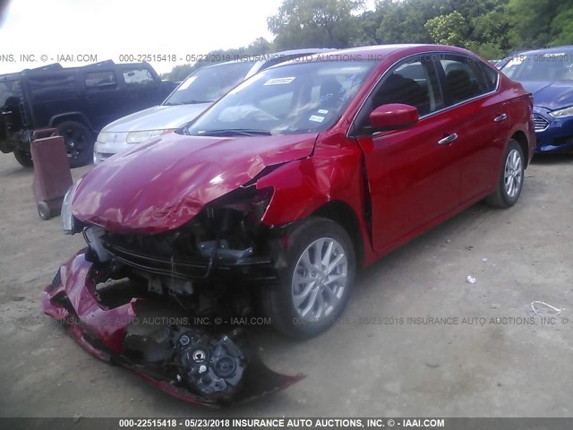 3N1AB7AP8JL632738 - 2018 NISSAN SENTRA S/SV/SR/SL RED photo 2