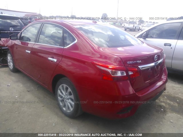 3N1AB7AP8JL632738 - 2018 NISSAN SENTRA S/SV/SR/SL RED photo 3