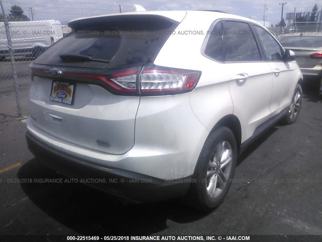 2FMTK3J92FBB85905 - 2015 FORD EDGE SEL WHITE photo 4