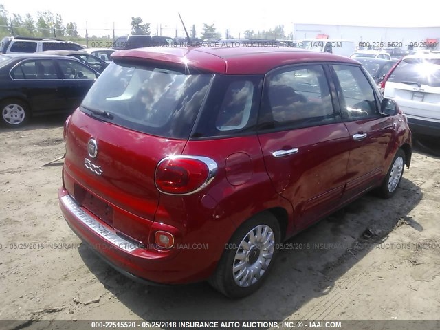 ZFBCFAAHXEZ012457 - 2014 FIAT 500L POP RED photo 4