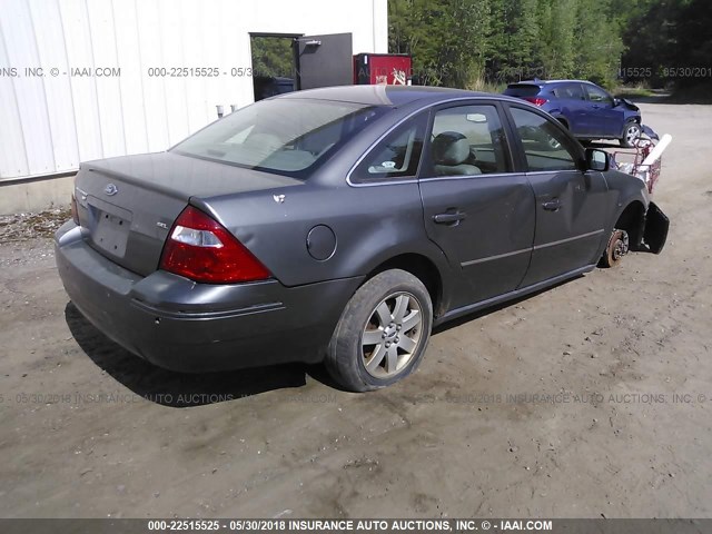 1FAHP27156G114509 - 2006 FORD FIVE HUNDRED SEL GRAY photo 4