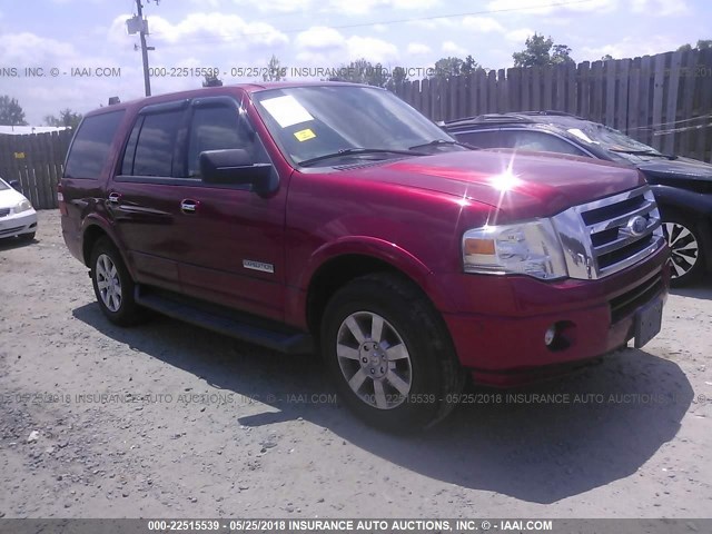 1FMFU16528LA57801 - 2008 FORD EXPEDITION XLT RED photo 1