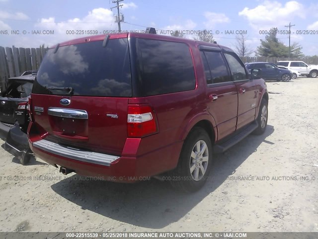 1FMFU16528LA57801 - 2008 FORD EXPEDITION XLT RED photo 4