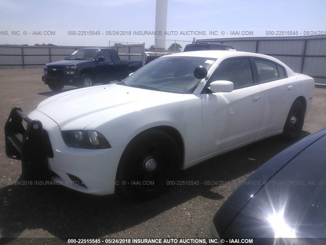 2B3CL1CT9BH557103 - 2011 DODGE CHARGER POLICE WHITE photo 2