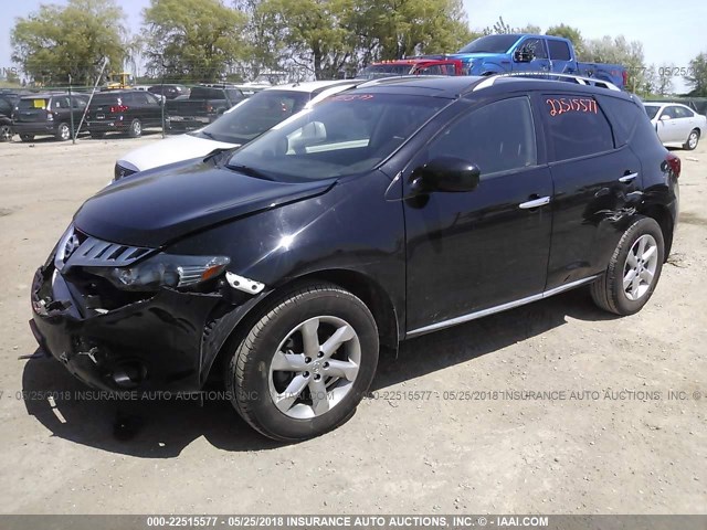 JN8AZ18W39W212673 - 2009 NISSAN MURANO S/SL/LE BLACK photo 2