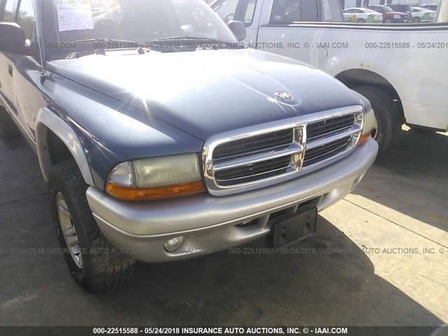 1B7HG48N42S614031 - 2002 DODGE DAKOTA QUAD SLT BLUE photo 6