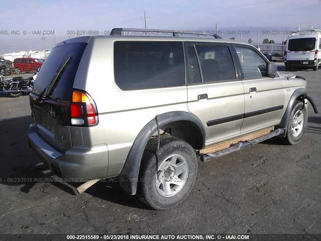 JA4LS21HX2J048605 - 2002 MITSUBISHI MONTERO SPORT ES/SPORT LS TAN photo 4