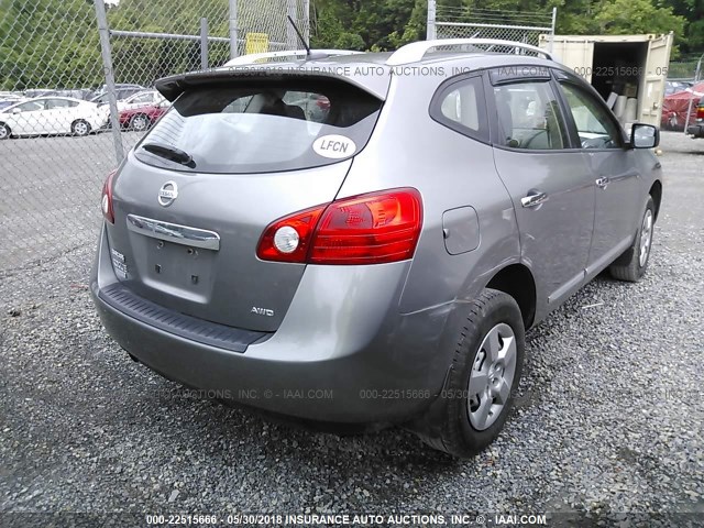 JN8AS5MV3EW708513 - 2014 NISSAN ROGUE SELECT S GRAY photo 4