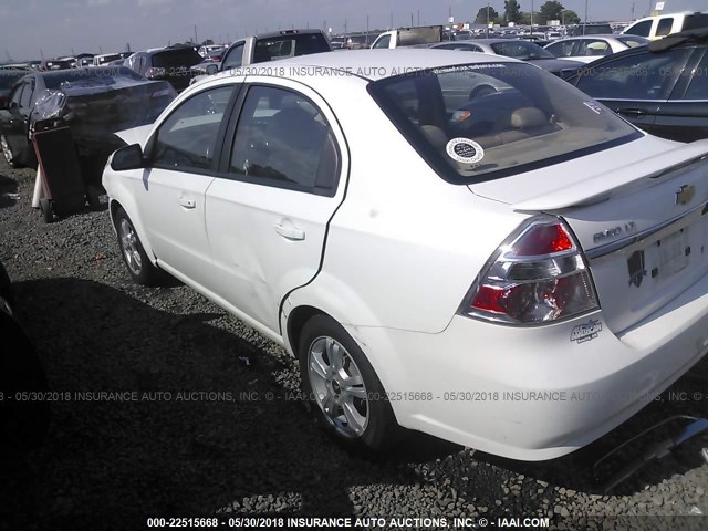 KL1TG5DE9BB222238 - 2011 CHEVROLET AVEO LT WHITE photo 3