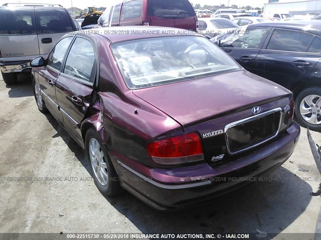 KMHWF35H15A113865 - 2005 HYUNDAI SONATA GLS/LX BURGUNDY photo 3