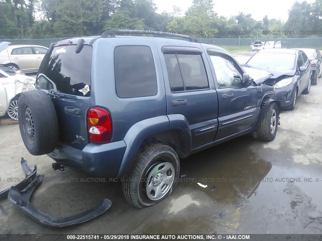 1J8GL58K92W327921 - 2002 JEEP LIBERTY LIMITED BLUE photo 4