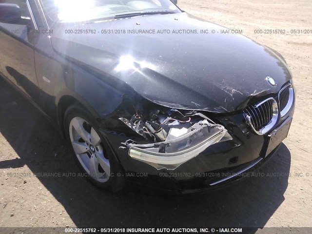 WBANV13548CZ54634 - 2008 BMW 528 XI BLACK photo 6