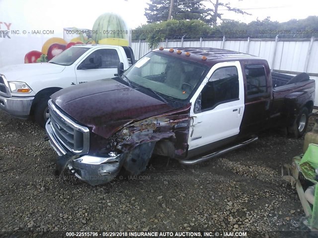 1FTWW33P84EC60433 - 2004 FORD F350 SUPER DUTY MAROON photo 2