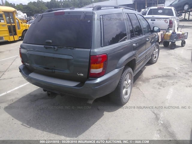 1J8GW68J43C501658 - 2003 JEEP GRAND CHEROKEE OVERLAND GREEN photo 4