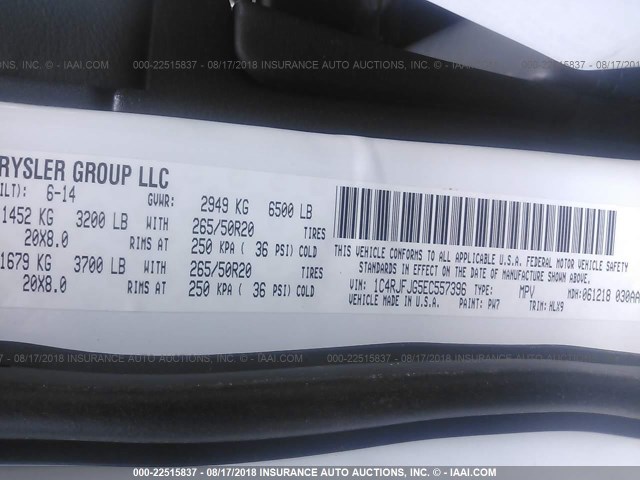 1C4RJFJG5EC557396 - 2014 JEEP GRAND CHEROKEE SUMMIT Ağ foto 9