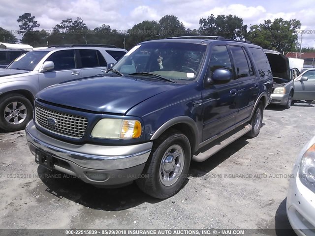 1FMRU17L81LA72707 - 2001 FORD EXPEDITION EDDIE BAUER BLUE photo 2