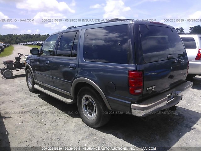 1FMRU17L81LA72707 - 2001 FORD EXPEDITION EDDIE BAUER BLUE photo 3