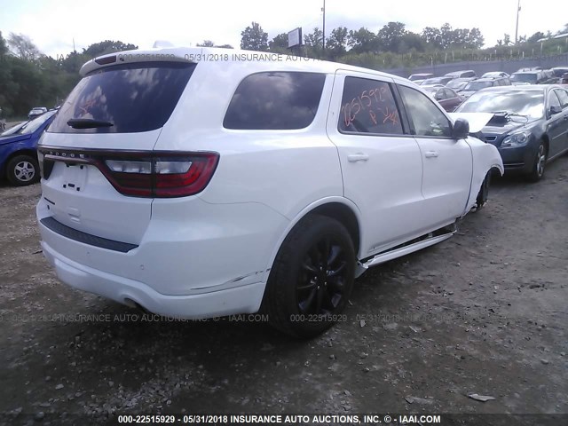 1C4RDJAG0JC176219 - 2018 DODGE DURANGO SXT WHITE photo 4