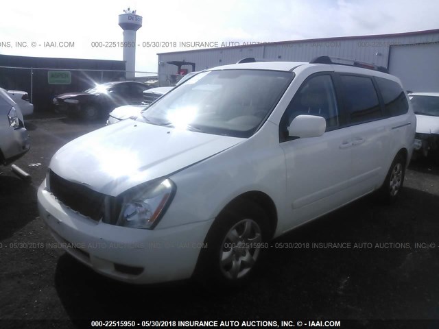 KNDMB233096279053 - 2009 KIA SEDONA EX/LX WHITE photo 2