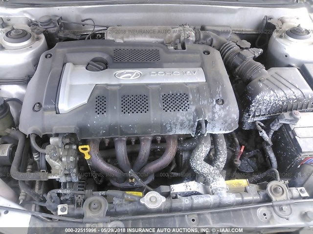 KMHDN46D45U118259 - 2005 HYUNDAI ELANTRA GLS/GT SILVER photo 10