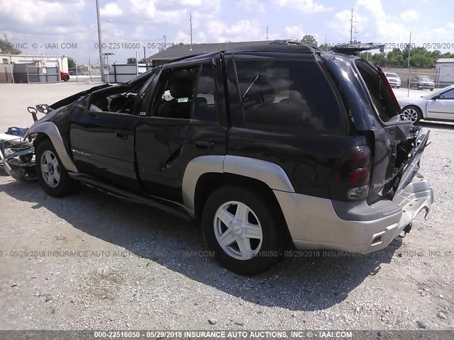 1GNDT13S822409003 - 2002 CHEVROLET TRAILBLAZER  BLACK photo 3