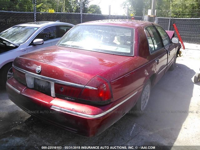 2MEFM74W2YX624397 - 2000 MERCURY GRAND MARQUIS GS RED photo 4