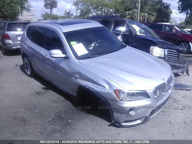5UXWX7C59CL975099 - 2012 BMW X3 XDRIVE35I SILVER photo 1