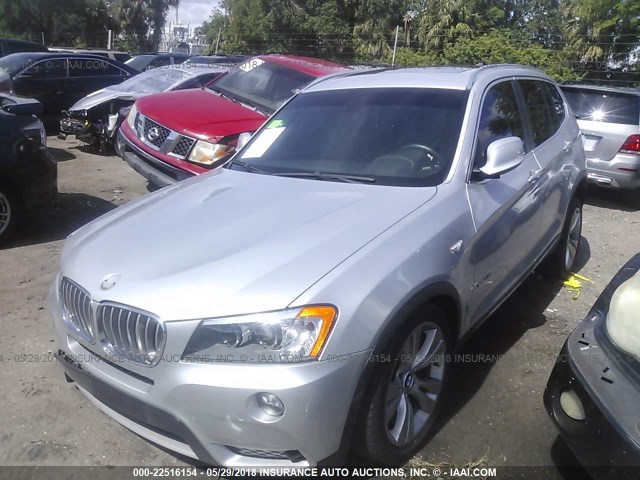 5UXWX7C59CL975099 - 2012 BMW X3 XDRIVE35I SILVER photo 2