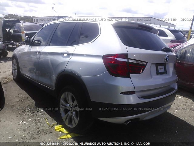 5UXWX7C59CL975099 - 2012 BMW X3 XDRIVE35I SILVER photo 3
