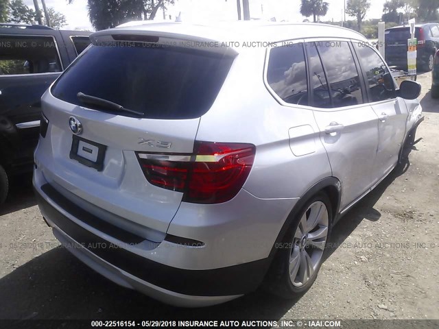 5UXWX7C59CL975099 - 2012 BMW X3 XDRIVE35I SILVER photo 4