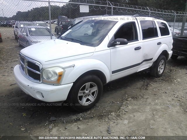 1D4HD48N26F102214 - 2006 DODGE DURANGO SLT WHITE photo 2