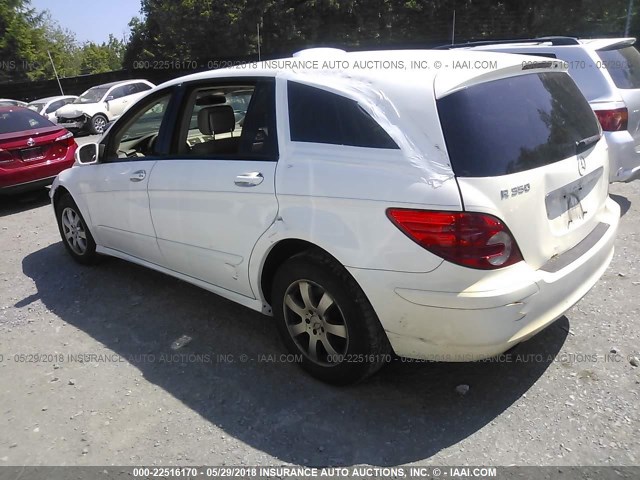 4JGCB65E86A030134 - 2006 MERCEDES-BENZ R 350 WHITE photo 3