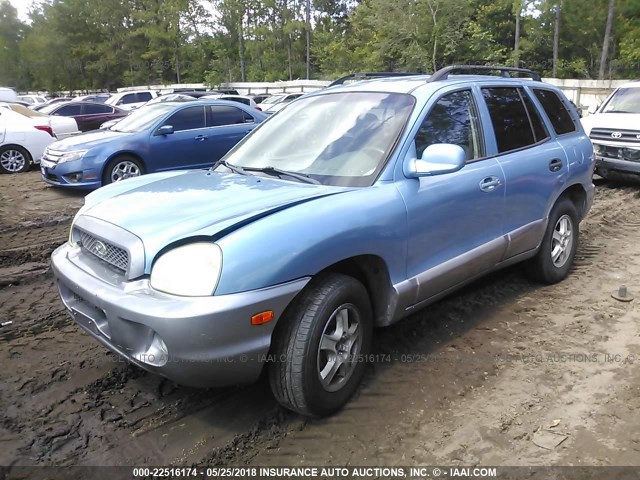 KM8SC73D83U541975 - 2003 HYUNDAI SANTA FE GLS/LX Light Blue photo 2