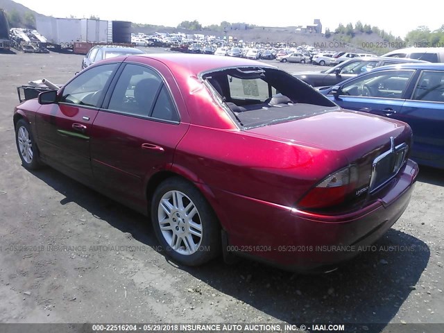 1LNHM87A34Y660959 - 2004 LINCOLN LS BURGUNDY photo 3