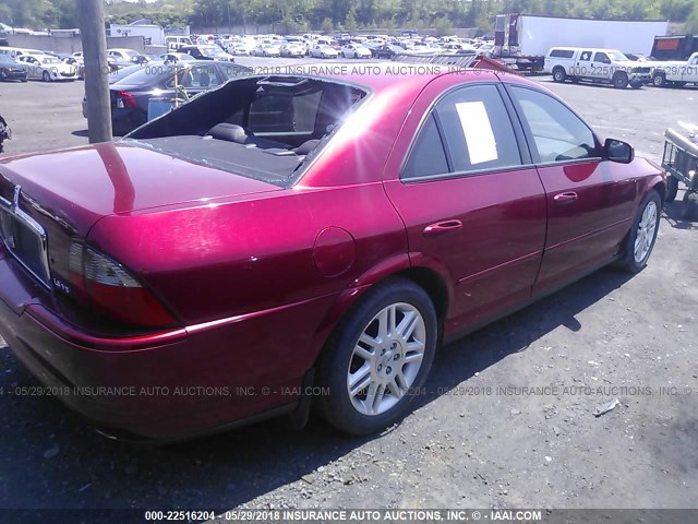 1LNHM87A34Y660959 - 2004 LINCOLN LS BURGUNDY photo 4