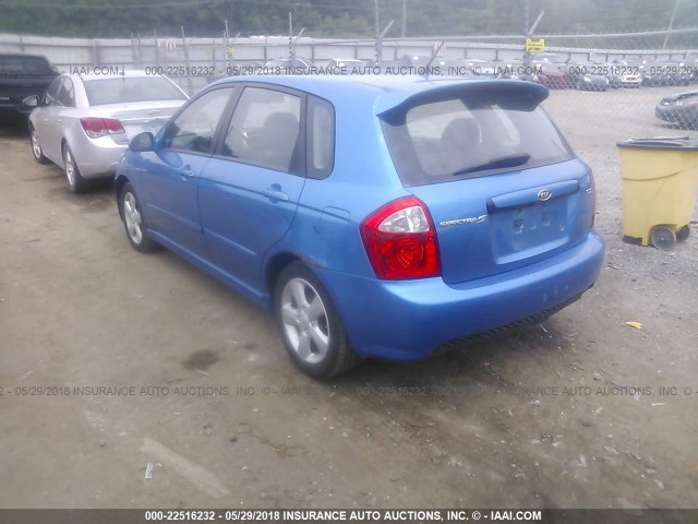 KNAFE161075008644 - 2007 KIA SPECTRA5 SX BLUE photo 3